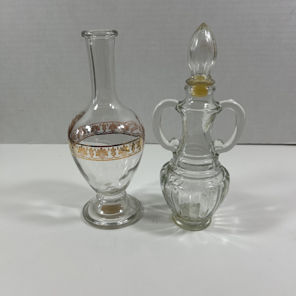 Lot 2 Clear Glass Vintage Avon Empty‎ Display Bottles